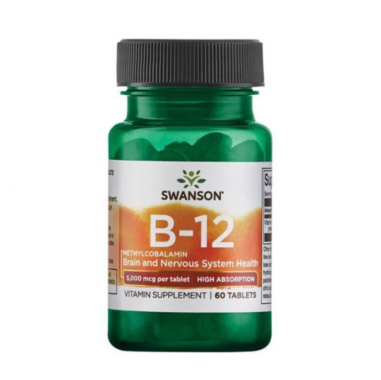 Swanson Vitamin B-12 Methylcobalamin, 5000mcg High Absorption - 60 tablets