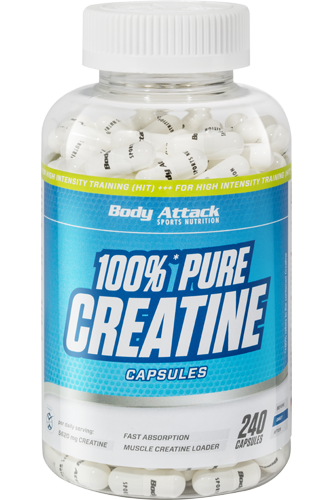Body Attack 100% Pure Creatine - 240 Caps