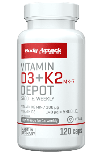 Body Attack Vitamin D3 + K2 Depot (120 Caps)